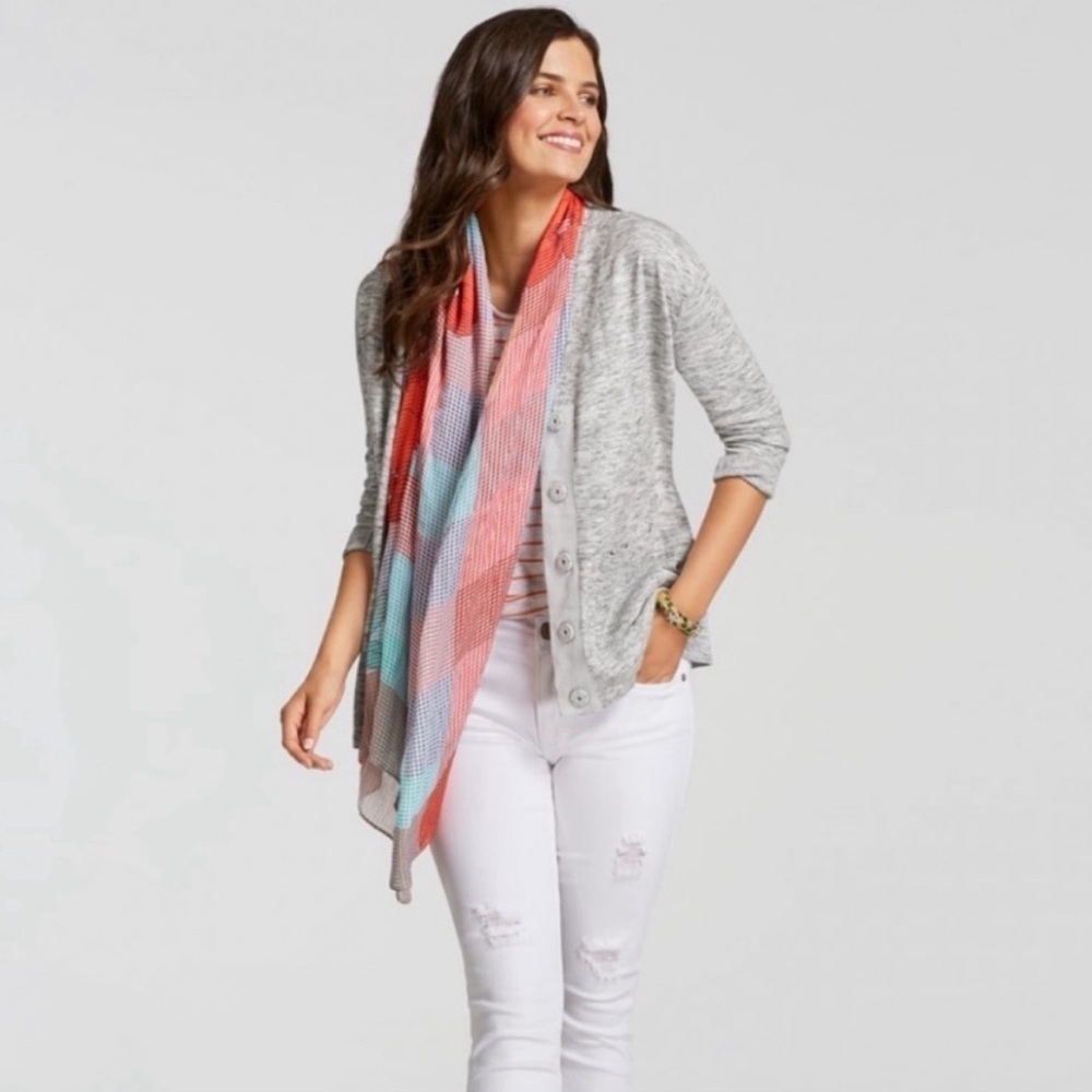 Cabi Marble Gray Cardigan - Size Medium. Style 5286